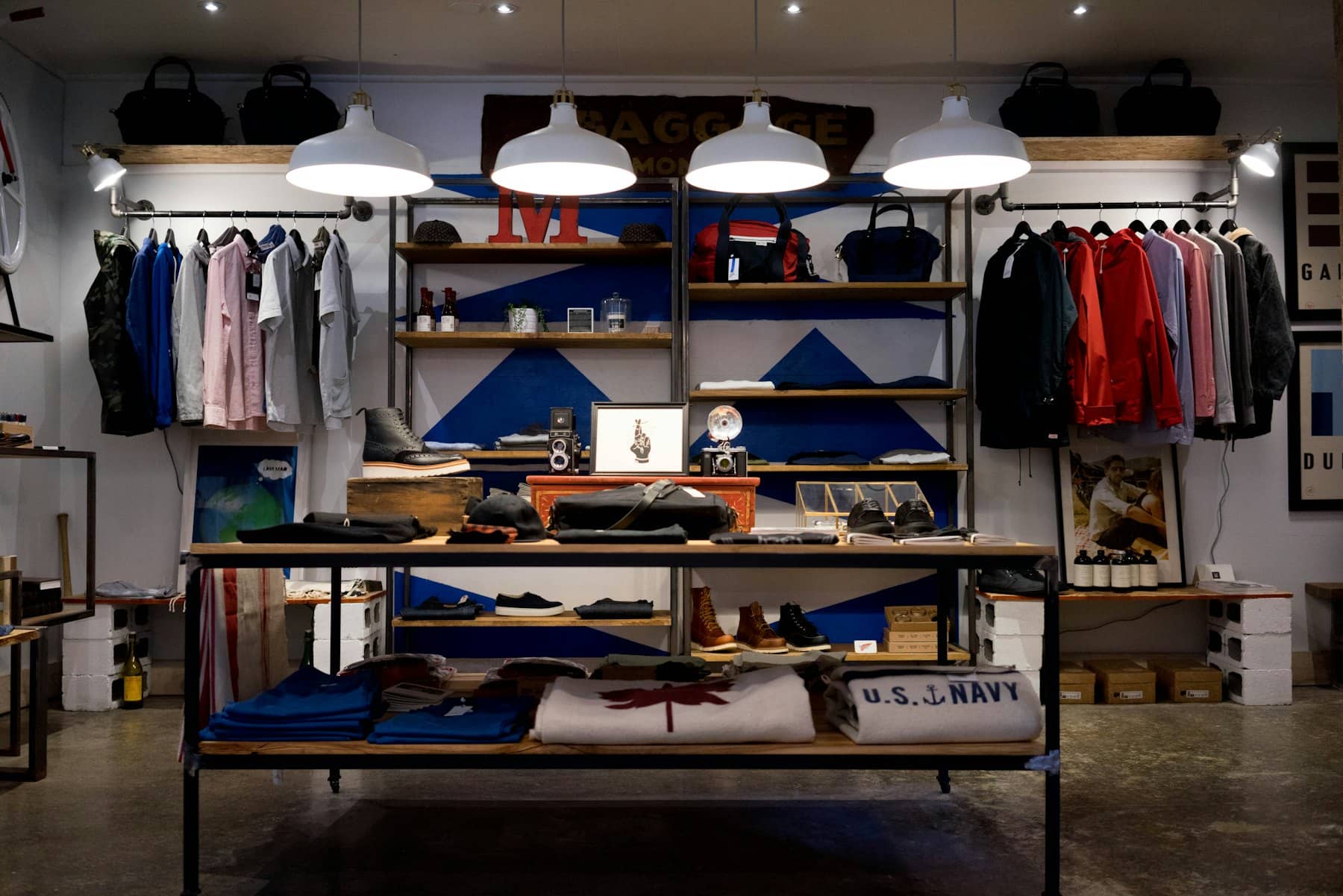 A small clothing shop with the rails set out